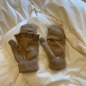 Convertible Brown Mitten Fingerless Texting Gloves
